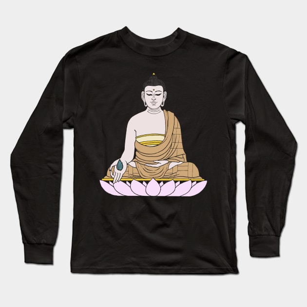 Gautama Buddha Long Sleeve T-Shirt by pandascool